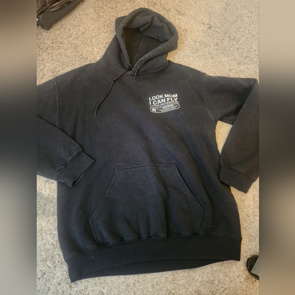Travis Scott Astroworld Black Graphic Hoodie with Text Design